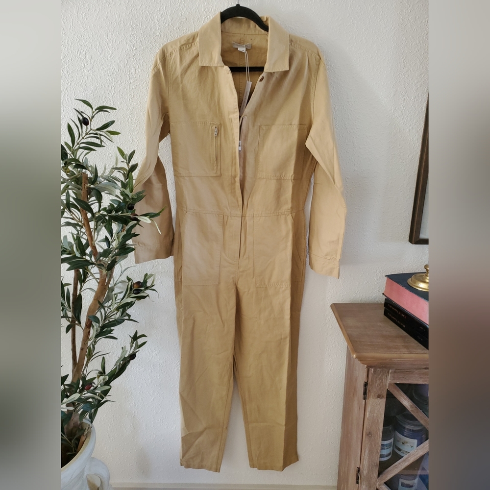 Outerknown Station Jumpsuit Coveralls organic cotton Womens S Sand Cotton $178 - Picture 4 of 15